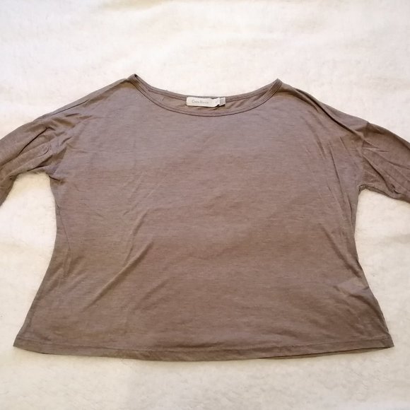 Costa Blanca, size S, beige semi-sheer top - Picture 1 of 9
